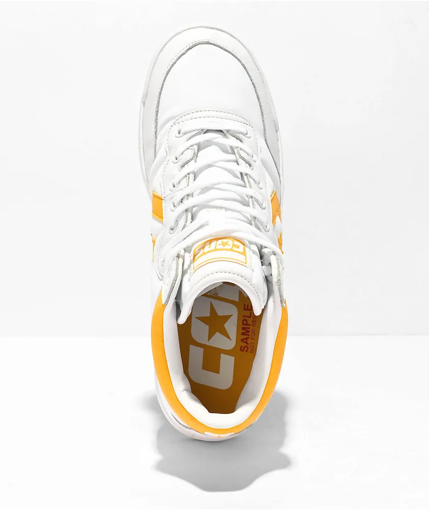 Converse Fastbreak Pro White & Yellow Skate Shoes 