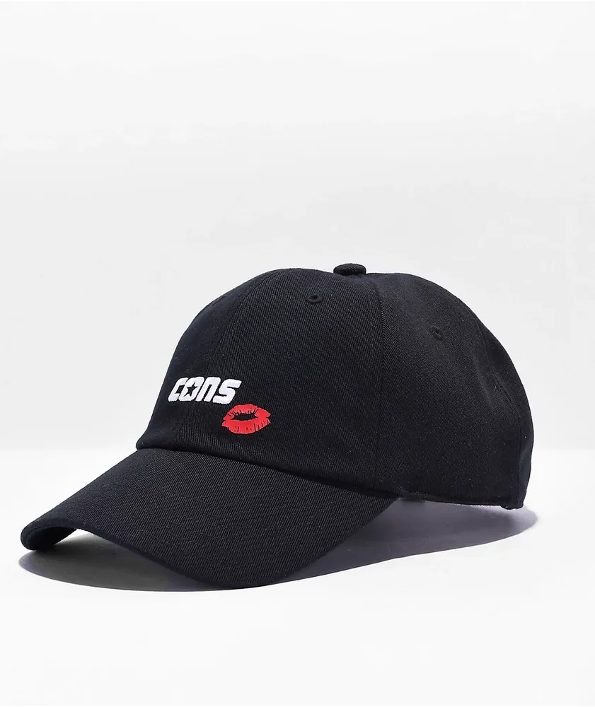 Converse Lips Black Strapback Hat