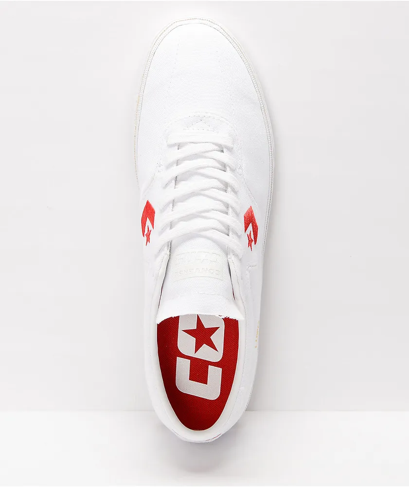 Converse Louie Lopez Pro White & Red Skate Shoes