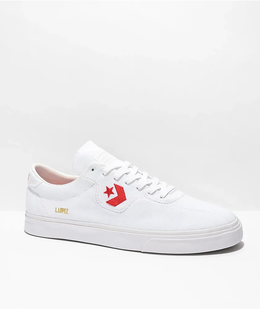 Converse Louie Lopez Pro White & Red Skate Shoes