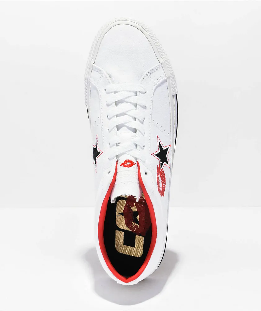 Converse One Star Lips Pro White Skate Shoes