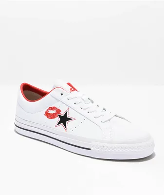 Converse One Star Lips Pro White Skate Shoes