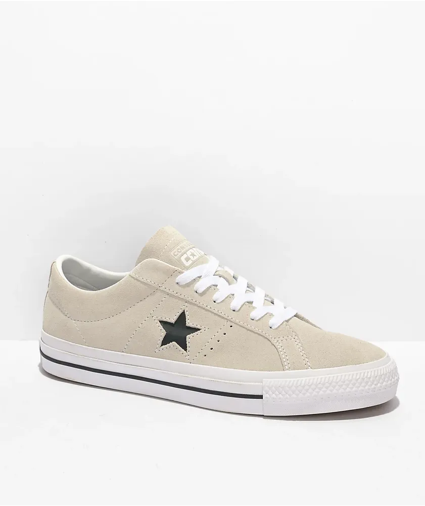 Converse One Star Pro Egret, White, & Black Skate Shoes