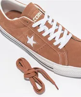 Converse One Star Pro Mineral Clay & White Suede Skate Shoes