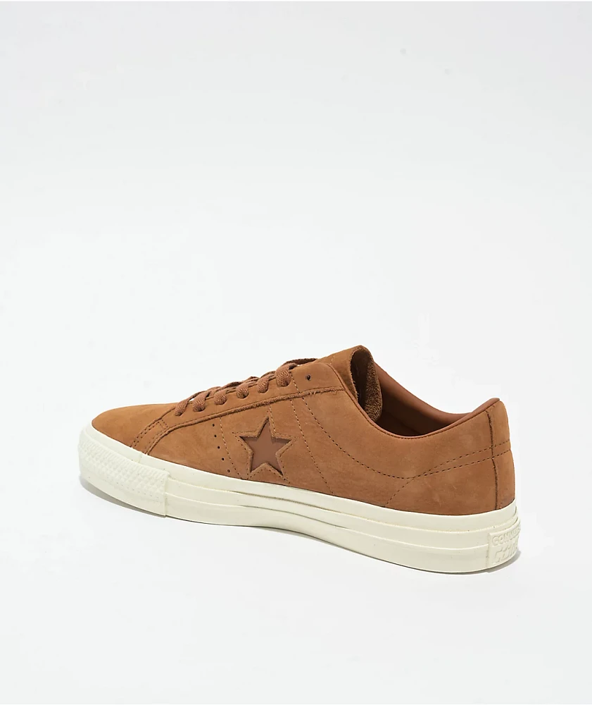 Converse One Star Pro Nubuck Warm Tan & Egret Skate Shoes