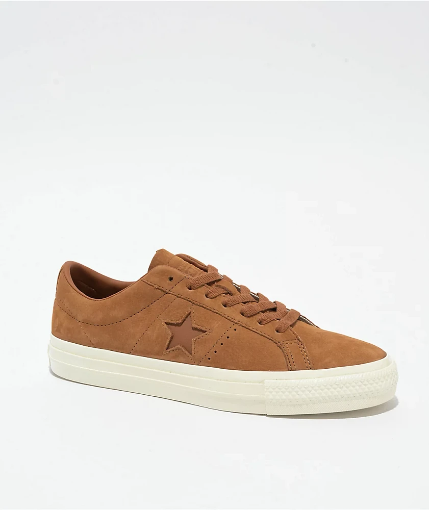 Converse One Star Pro Nubuck Warm Tan & Egret Skate Shoes