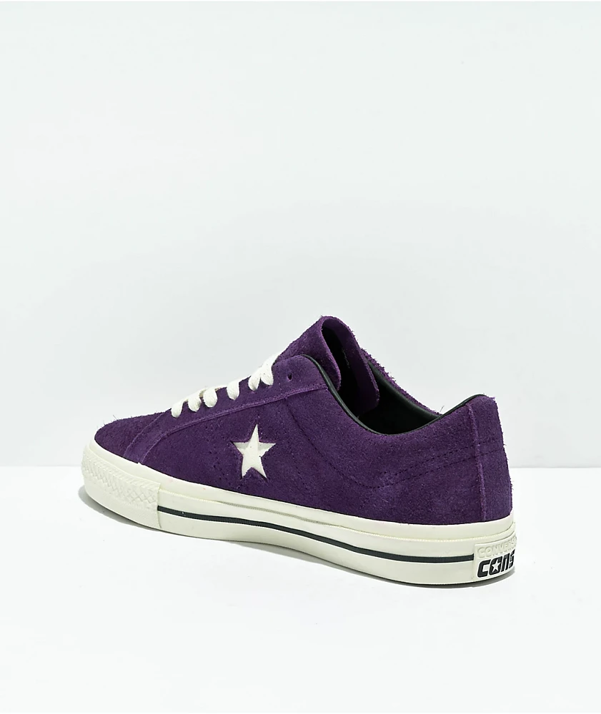 Converse One Star Pro Purple & White Suede Skate Shoes