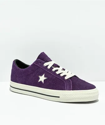 Converse One Star Pro Purple & White Suede Skate Shoes
