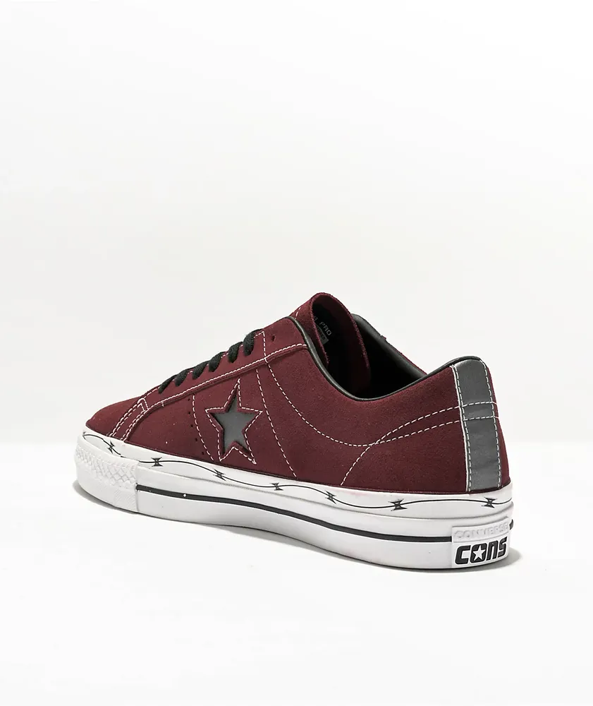 Converse One Star Pro Razor Wire Burgundy Skate Shoes