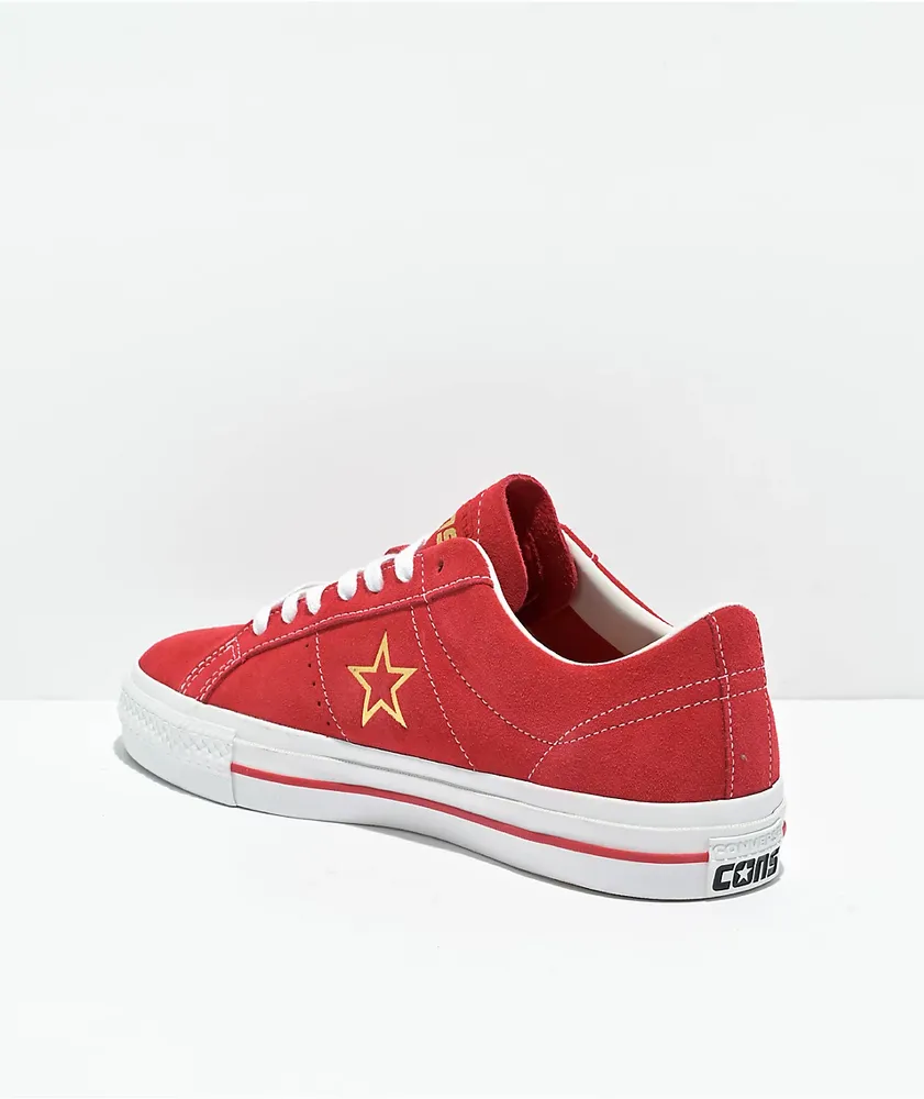 Converse One Star Pro Varsity Red & Gold Skate Shoes