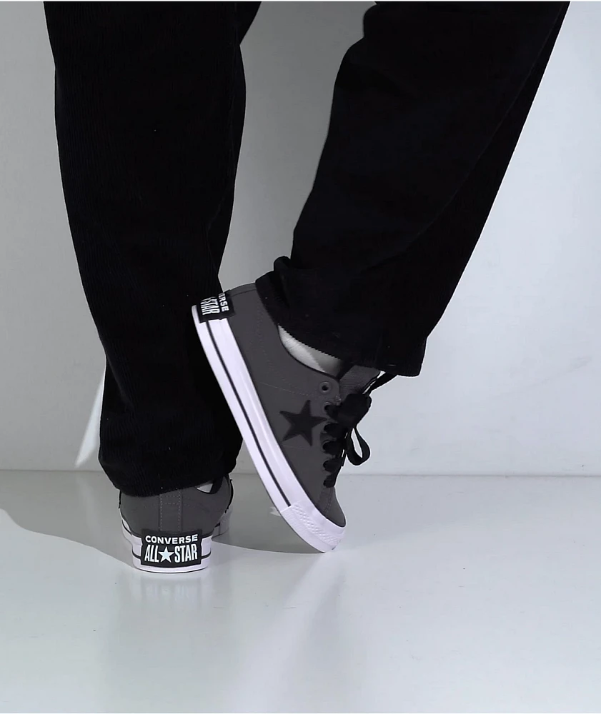 Converse One Star Puffed Dark Matter, Black, & White Skate Shoes