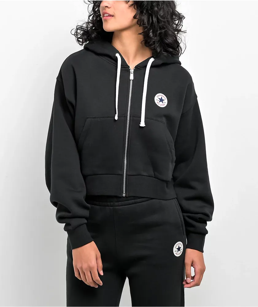 Converse Retro Chuck Taylor Black Crop Zip Jacket