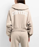 Converse Retro Cream Crop Zip Hoodie