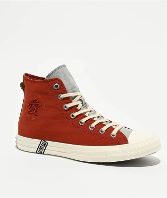 Converse x Naruto Chuck Taylor All Star Gaara Ritual Red & Natural Ivory High Top Shoes