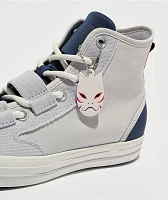 Converse x Naruto Chuck Taylor All Star Kakashi Barely Grey & Dark Waters High Top Shoes