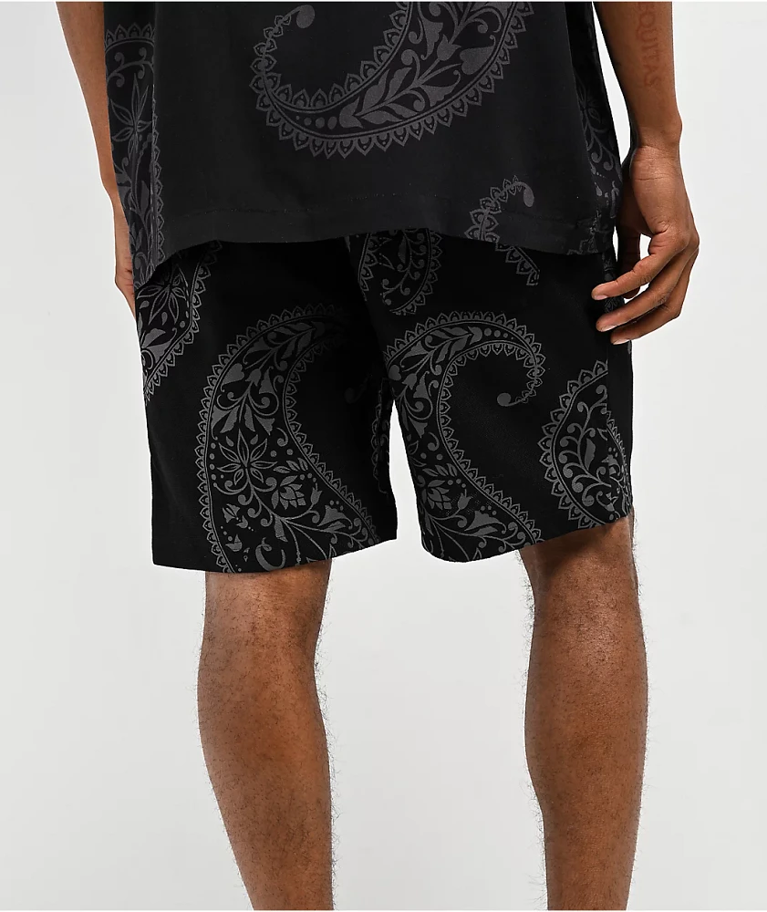 Cookies Amalfi Black Paisley Shorts