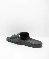 Cookies Bubble Graffiti Logo Black & Blue Slide Sandals