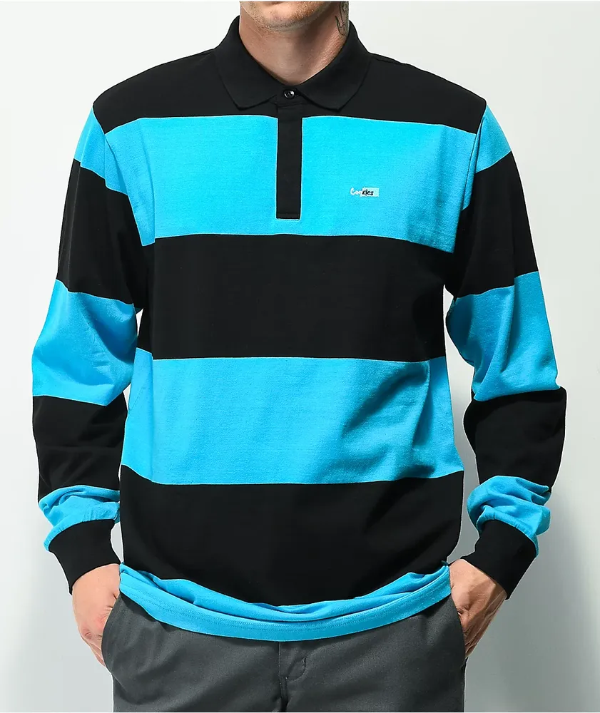 Cookies Changing Lanes Blue & Black Polo Shirt