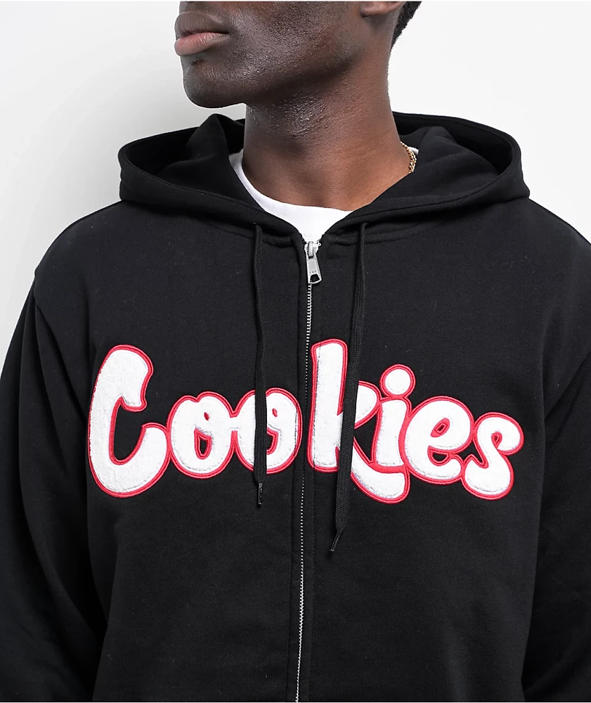 Cookies Chenille Black Zip Hoodie