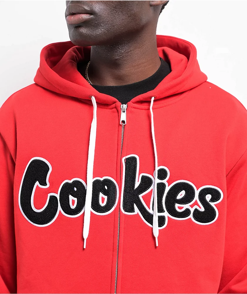 Cookies Chenille Red Zip Hoodie