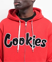 Cookies Chenille Red Zip Hoodie