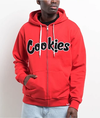 Cookies Chenille Red Zip Hoodie