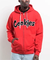 Cookies Chenille Red Zip Hoodie