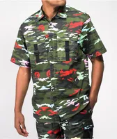 Cookies Escobar Camo Short Sleeve Button Up Shirt