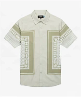 Cookies First Light Woven Sand Short Sleeve Button Up