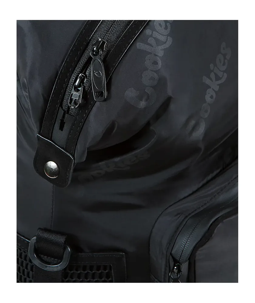 Cookies Logo Smell Proof Black Satin Backpack 