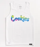 Cookies Mint Dye Fill White Tank Top