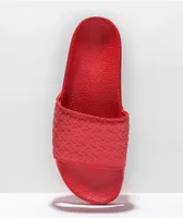 Cookies Monogram Embossed Red Slide Sandals