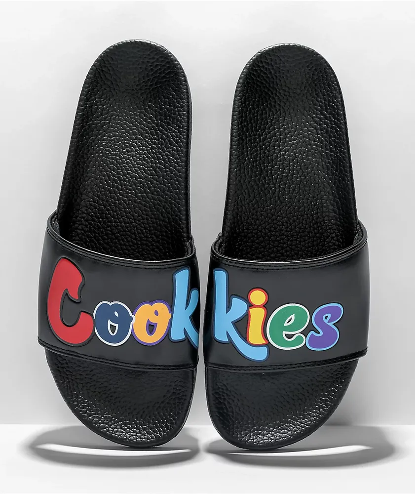 Cookies OG Multi Mint Logo Black Slide Sandals