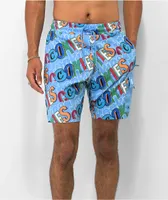 Cookies On The Block Sky Blue Board Shorts