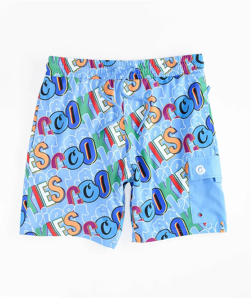 Cookies On The Block Sky Blue Board Shorts