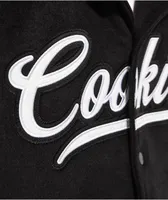 Cookies Pack Talk Black Hooded Varsity Jacket