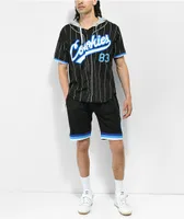 Cookies Puttin In Work Black Hooded Baseball Jersey