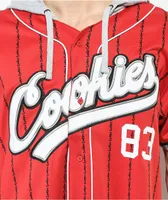 Cookies Puttin In Work Red Hooded Baseball Jersey