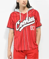 Cookies Puttin In Work Red Hooded Baseball Jersey