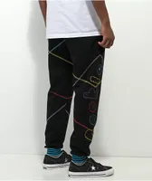 Cookies Multi Print Black Sweatpants