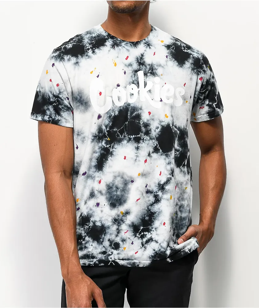 Cookies Storm Drip Black & White Tie Dye T-Shirt