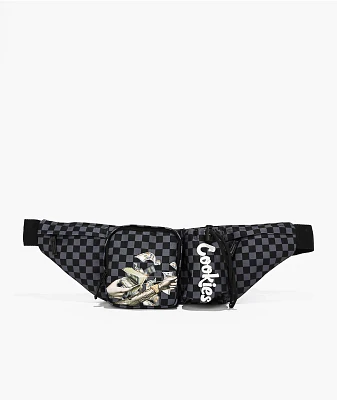Cookies Throwin Bands Parker Black & Grey Checkerboard Fanny Pack