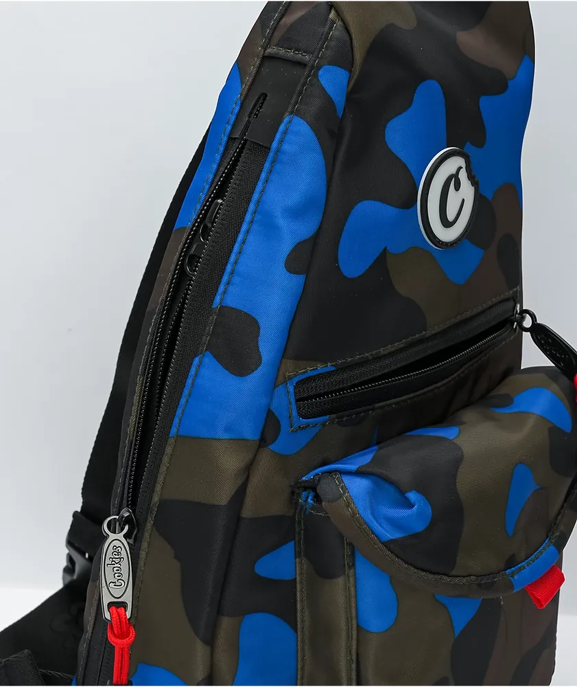 Cookies Traveler Smell Proof Blue Camo Shoulder Bag