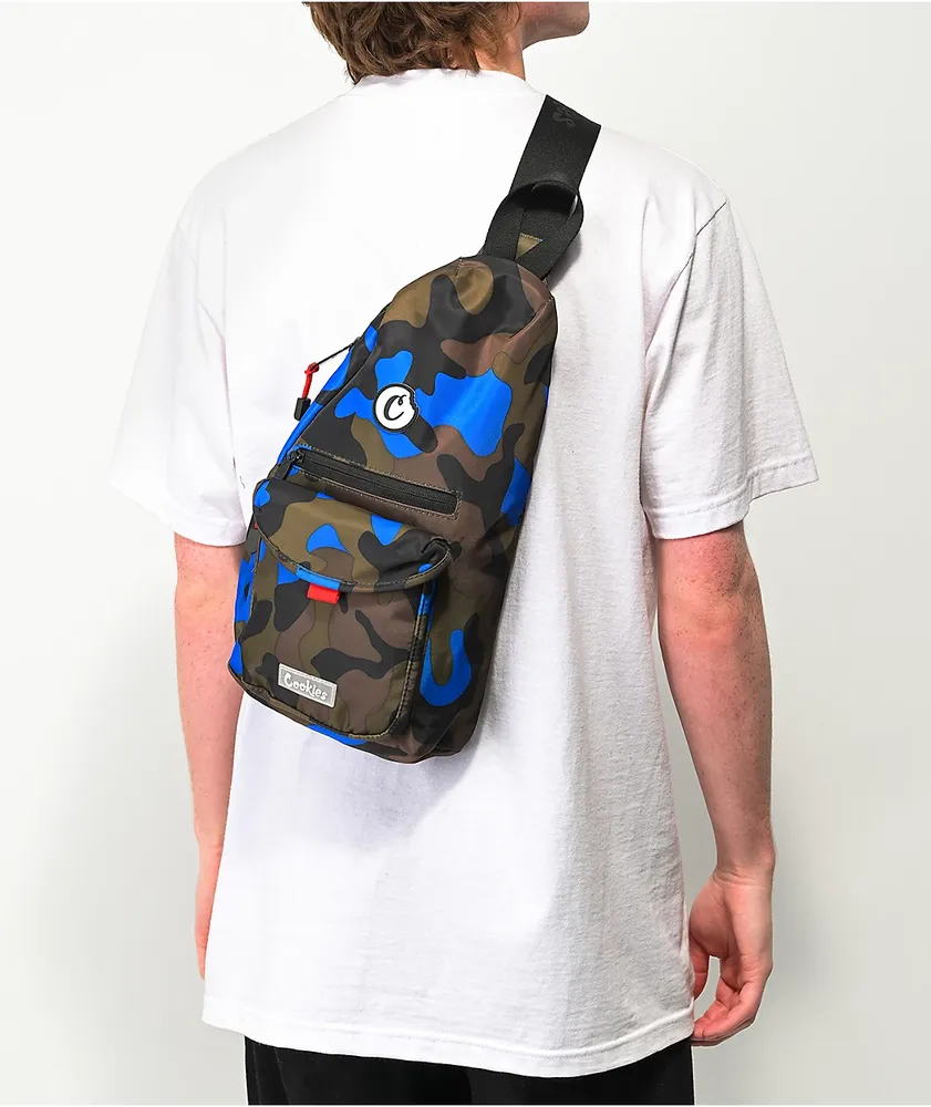 Cookies Traveler Smell Proof Blue Camo Shoulder Bag