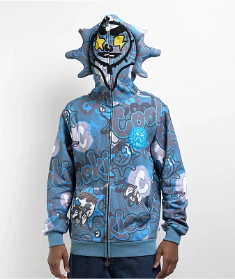 Cookies x Glo Gang AOP Grey & Blue Zip Hoodie