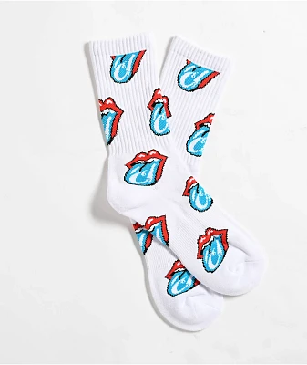 Cookies x The Rolling Stones OG Tongue Checker White Crew Socks