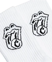 Cookies x The Rolling Stones Scratchboard White Crew Socks