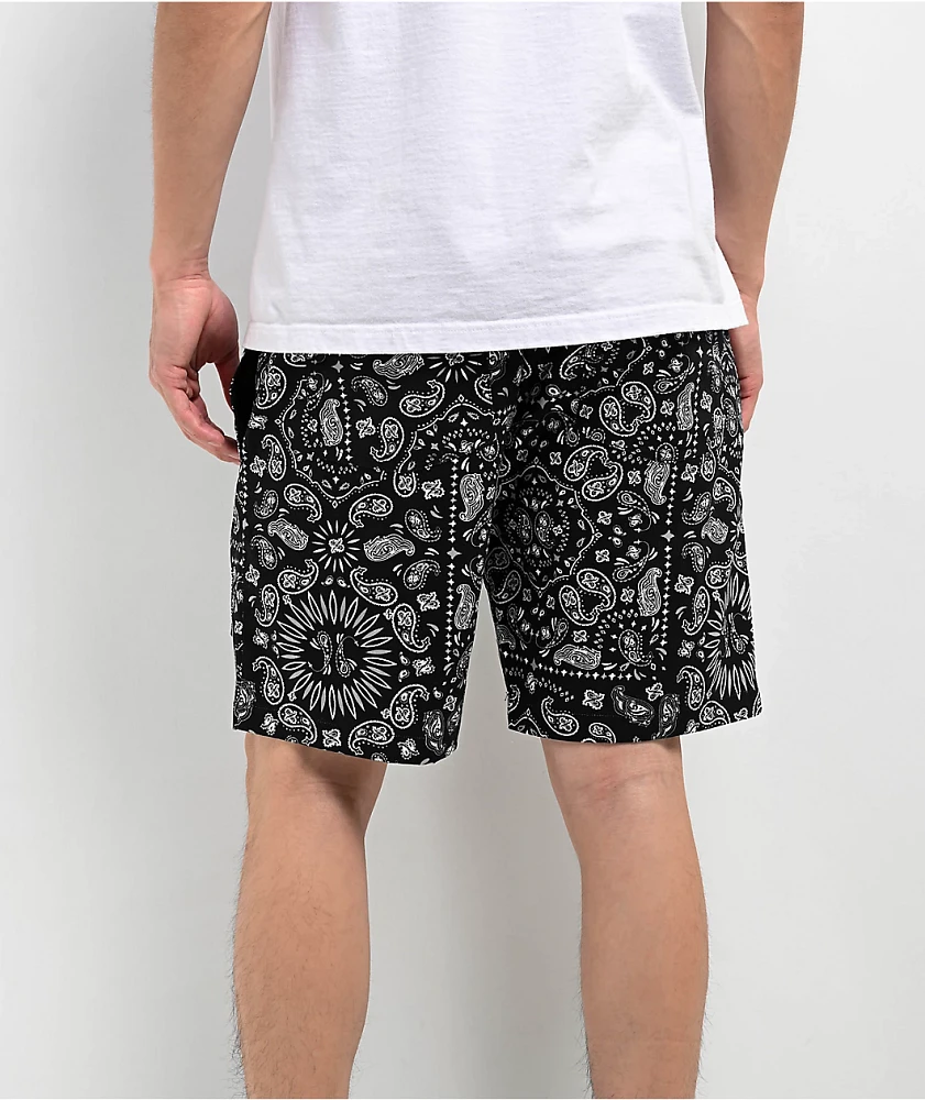 Cookman Black Paisley Shorts