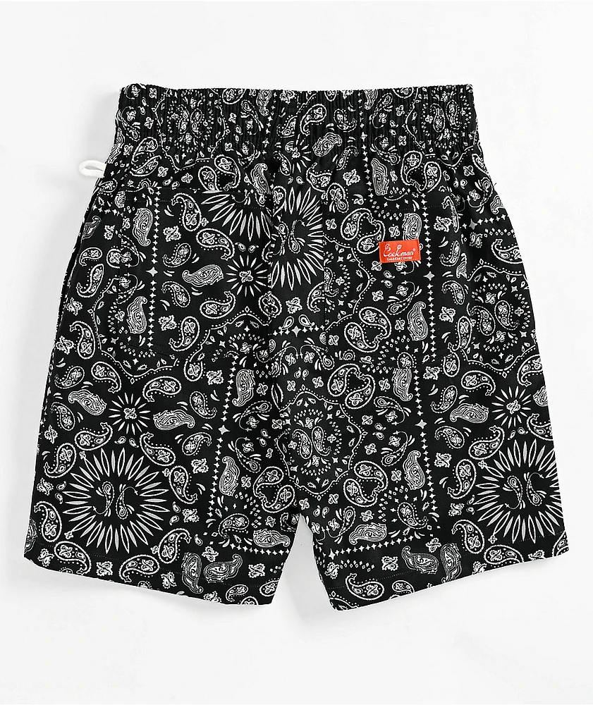 Cookman Black Paisley Shorts