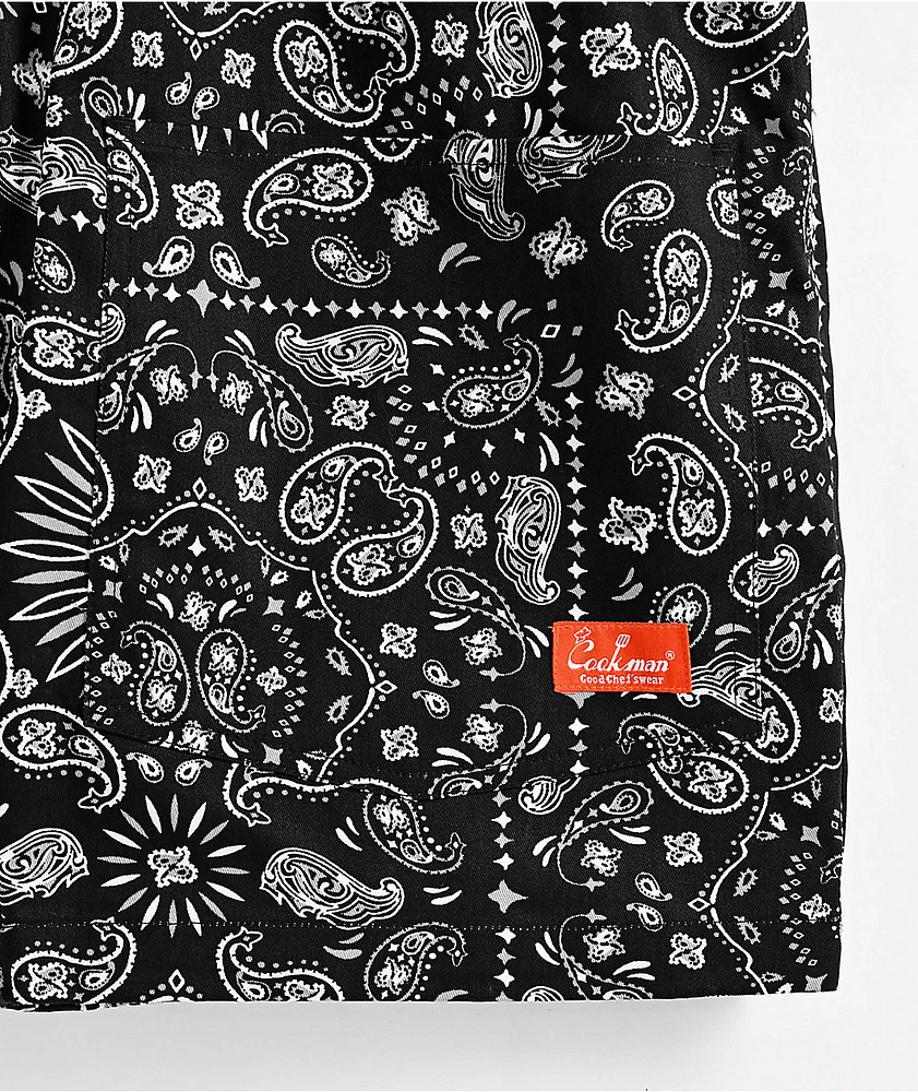 Cookman Black Paisley Shorts